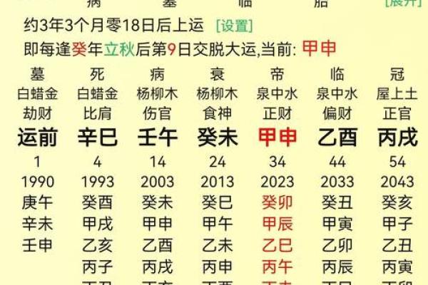 流年八字排盘