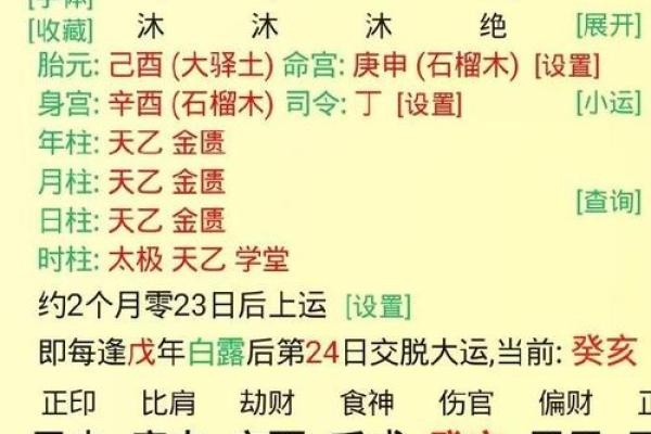 大运八字排盘分析